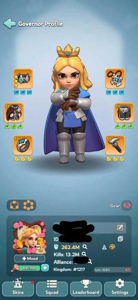 1 - TG 5 | 262M Power | VIP 8 | 778k Gems | Total Skin 9 | INSTANT DELIVERY!