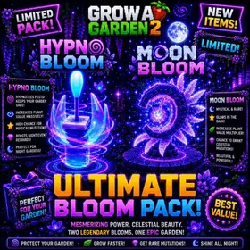50x 🌀 Hypno Bloom 🌷 + 60x 🌙 Moon Bloom 🌑 | SEED PACK | Grow a Garden 2 (GAG 2) | 🌈 SUPER ✨ |⚡️Instan Delivery⚡️