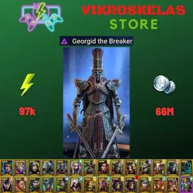 Starter acc with Georgid : 97k energy / 66 mln coins / Hakkorhn, Arix, Ninja + 21 Login Legendaries / Demytha / Coldheart 4x