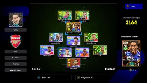 [PC]BigTime Dinho(108)💫Cafu(105)✨Blitz Suarez(105)🔥Gerrard(103)🙌+ 500 Coins | Balanced Squad (3164)