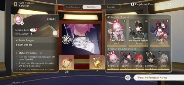 [Asia] | Starter TL 4 | 45 Special Pass | E1 Evanescia+Sparkle+DanhengPT+Himeko | 2 Golden Companion | Unset All | Fast Delivery
