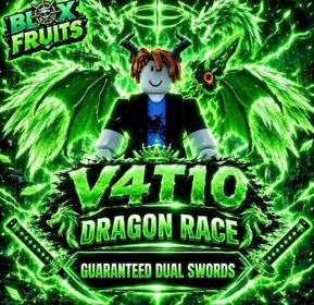 Blox Fruits Account | V4T10 | Dragon Race | Dual swores