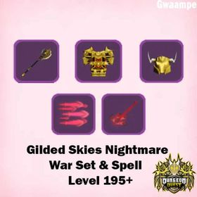 Gilded Skies Warrior Set & Spell Nightmare | Oathsworn Set & Weapon & Spell | Dungeon Quest Reborn