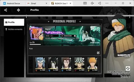 Nuverse SEA|Lv.73| 9 SSR 10 Sign (ByakuyaB4,Uruhara,MadarameB1,Grimmjow,UlquiorraB2,IchigoDZ,ETC)+Sign+Stamp|Log Google|BSR111B