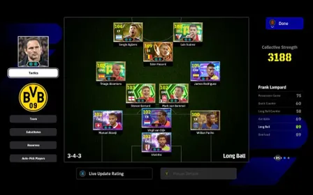 [PC]BT Hazard(109)💫Suarez(105)✨Rodriguez(105)🔥Vozinha(104)🙌 | Balanced Squad (3188)