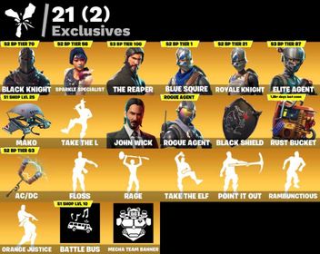 87 SKINS | Black Knight | Floss | The Reaper | Sparkle Specialist | Blue Squire | Royale Knight | Elite Agent | Mako | 1150vb