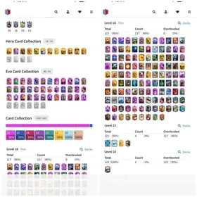 [RARE CR MAX] 12 HEROS CARD COLLECTION] 36 EVOLUTION] 117 CARD MAX LEVEL 16] 121/121 CARD MAX LEVEL 15 ] 122/122 CARD MAX LEVEL 14] 14000 TROPHY] KT LEVEL 16] 268 EMOTE RARE EXCLUSIVE ALSO ] BEST DEAL