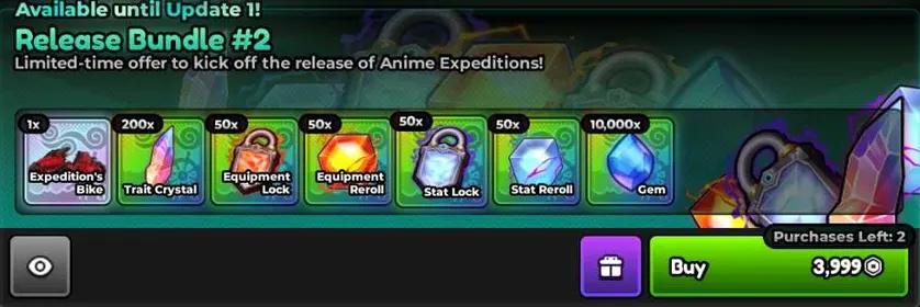 Anime Expeditions Release Bundle 2 Cost 4K RBX (INSTANT DELIVERY) ( Trait )