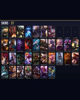 🌍 TR ⭐ Unranked 🎨 37 Skins 🏆 83 Champions 💙 216 BE 📈 Level 123 🔥 Riot Kayle 🏅 5 Victorious 💎 1 Legendary 🔹 Omega Squad Teemo 🔹 Dragon Fist Lee Sin 🔹 Muay Thai Lee Sin 🔹 Boom Boom Blitzcrank 🔹 Winter Wonder Lulu 🔹 Workshop Nunu & Willump m9368255291