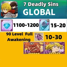 GLOBAL|1100-1200 Diamonds|random 1 LR+random UR 10-30| 15-20 SSR Ticket | 10-20 Other Ticket+Characters in the picture [Android/iOS]Fast delivery 7 Deadly Sins