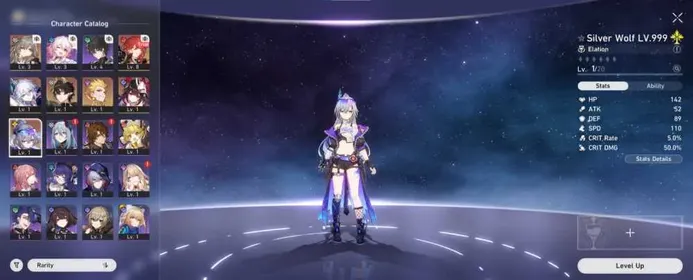 ASIA | TL 4 | Female | Starter | Silver Wolf Lv999 + Yao Guang + Sparkle + Gilgamesh + Danheng PT |Companion Spirit x2