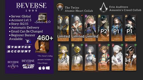 Global | Lv.5 | 6 ☆: 460 Unilog+ The Twins+Ezio Auditore+Nautika+P1 Semmelweis+P2 Corvus+Selector 6☆+7x6☆  | ST2.15 | Novice Banner Available | #rv019