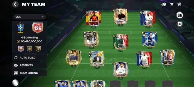 Gg 632__126 OVR Team | 38r Mn Coins  || 125 OVR Players || 6 X124 OVR Players || Team Value : 90 Bn