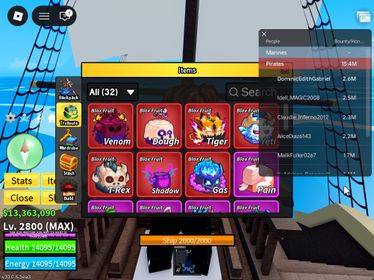 ID 620:Level 2800+God+ Tiger Yeti Gas Dough T-rex Venom Shadow Inven|Unverified Account|Auto Delivery|Blox Fruits