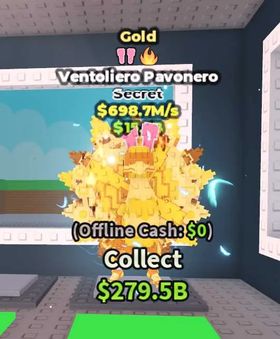 Gold Ventoliero Pavonero NO TACO - Secret $698M/s - Steal a Brainrot Fast Delivery