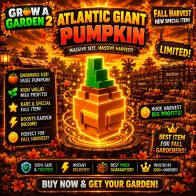 60x Atlantic Giant Pumpkin 🎃 | 🍁 Grow a Garden 2 (Fall Harvest) 🍂 | 🌈 SUPER ✨ |⚡️Instan Delivery⚡️ |