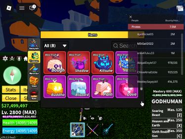 ID 550:Level 2800+God+CDK+SG Kitsune Dough Shadow Inven|Unverified Account|Auto Delivery|Blox Fruits