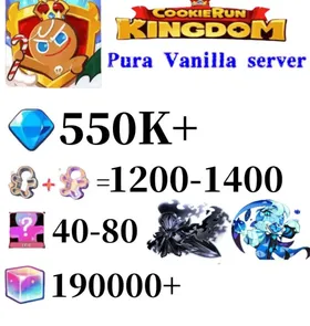 Pura Vanilla server|55K0+ Crystals | 1200～1400 Cookie Cutters | random 40-80 Epic Cookies+Silent Salt Cookie+Shadow Milk Cookie+190000 Rainbow Cube|Beast's Heritage Selection Chest is not used|Ancient Cookie Selection Chest|Legendary Cookie Selection Chest | Plot progress 1-3] iOS/Android Cookie Run: Kingdom