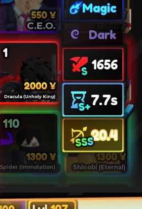 Dracula (Unholy King) SSS range/ alucard in anime adventures