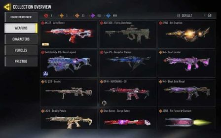 6 MYTHICS | 20 LEGENDARY WEAPON | SWITCHBLADE X9 NEON LEGEND | DLQ 33 | BP50 ION ERUPTION | TYPE 25 DEEPSTAR PIERCER | 1 PRESTIGE | 414 LVL  GROZA SEVERED FLOWERS PRESTIGE | DR-H- KUROHANA - 68 | DL Q33 - ZEALOT | M4 - COURT JESTER |  LK24-DEADLY PETALS | 1 MYTHIC CHARACTER | KUI JI-ETERNAL OATHBEARER | 1x LEGENDARY CHARACTER | HIDORA KAI-RYU | 257 STACKED EPIC CHARACTERS |  1 LEGENDARY VEHICLE | 88 EPIC VEHICLE | BR : GRAND MASTER 1 | ACTIVISION ONLY CLEAN LINK |   ACCOUNT OVERVIEW & DETAILS  Mythic Items (Total 6):  Mythic Character (1): Kui Ji - Eternal Oathbearer  Mythic Weapons (5):  AK117 - Lava Remix  BP50 - Ion Eruption  Switchblade X9 - Neon Legend  Type 25 - Deepstar Piercer  AGR 556 - Flying Dutchman  Prestige Weapon (1):  Groza - Severed Flowers Prestige  Legendary Items (Total 25):  Legendary Character (1): Hidora Kai - Ryu  Legendary Vehicle (1): Antelope A20 - Pathripper  Legendary Weapons (23 Total): DL Q33 - Zealot, DR-H - Kurohana-68, LK24 - Deadly Petals, M4 - Court Jester, M4 - Black Gold Royal, Stun Baton - Surge Baton, J358 - Fin Funnel v Gundam, etc.  Epic Items (Total 956):  Epic Weapons: 611  Epic Characters: 257  Epic Vehicles: 88
