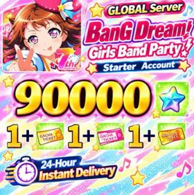 GLOBAL|[Fast delivery] 90000+ Star Stones /Unused Songs |starter account| . Android/iOS universal BanG Dream! Girls Band Party!