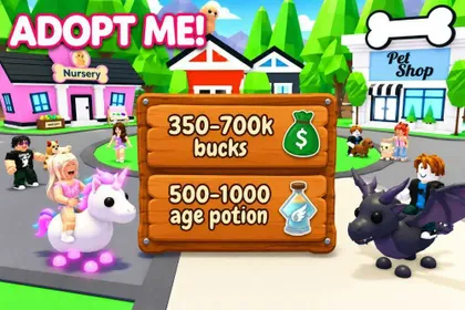 🔥 500-1000 AGE Potion 🔥 350k bucks 🔥ADOPT ME🔥