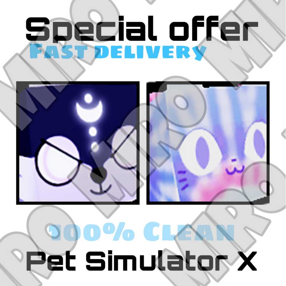 Special Offer x1 Huge Night fall Wolf + x1 Huge Tie Dye Cat Pet Simulator X Fast Delivery