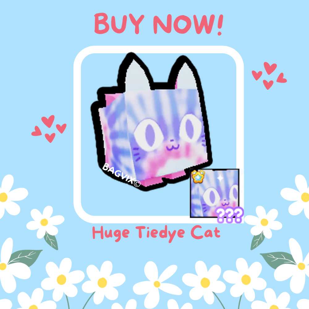 Huge Tiedye Cat pet simulator x pet sim psx pet sim x huges