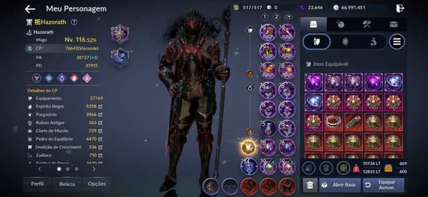 ⭐️️Sale⭐️️WIZARD LV.116 ⭐️ Odyllita, 76k CP, with Google, 116 level, Witch