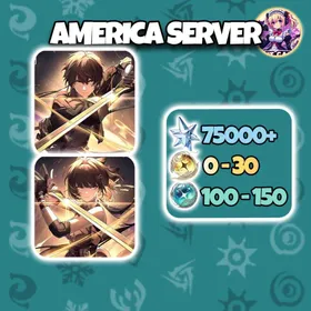 [America] 75000 Astrite + 100-150 Lustrous Tide + 0-30 Radiant Tide | UL45+ | Microsoft Email | Reroll Account