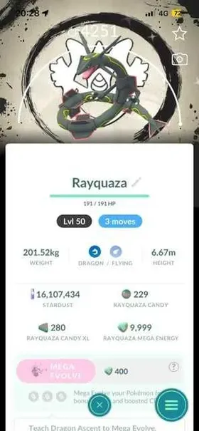 Shiny Rayquaza Level 50 + 3 Skills ( Include Dragon Ascent Skills ) ROL BG Trade 20k Or 1M Please Read Description