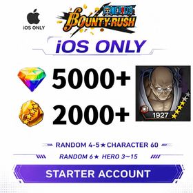 Global[IOS/Only][5000-5200RD][1800-2000 GF]+[4★Saint Ethanbaron V. Nusjuro+70+ Random 4-5 Star Characters+Random 6 Star Character 3-15[Fast delivery][Beginner Account]|ONE PIECE Bounty Rush