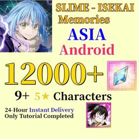 ASIA/Android|12000-14000 Diamonds+Masked Hero+35-50 Random Five Stars+Starter account+Slime Isekai memories|SLIME - ISEKAI Memories