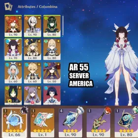 NAR 55⭐️ Columbina + BiSS , Nefer + Arlecchino + Mavuika + Navia + Mualani + Keqing C4 + Jean + Mona C1 + Tighnari , Nocturne's Curtain Call