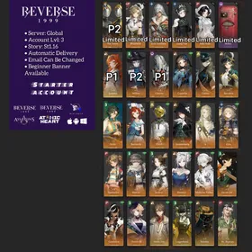 Global | Lv.3 | P2 The Twins+ Ezio Auditore+Rhiannon+Anjo Nala+Liang Yue+P1 Charon+Noire(+skin)+An-an Lee(+skin)+….| ST1-16 | Novice Banner available | #re21