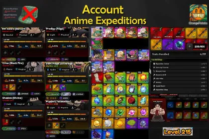 [Account🍊] Lv.215 | 6 Unbound | 4 Secret | 7 Shiny | Anime Expeditions
