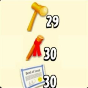 [89+89] 2 Set Land Expansion Materials 🔰 Marker- Deed- Mallet🔰29-30-30🔰1 Set Daily Limit🔰 Fast Delivery