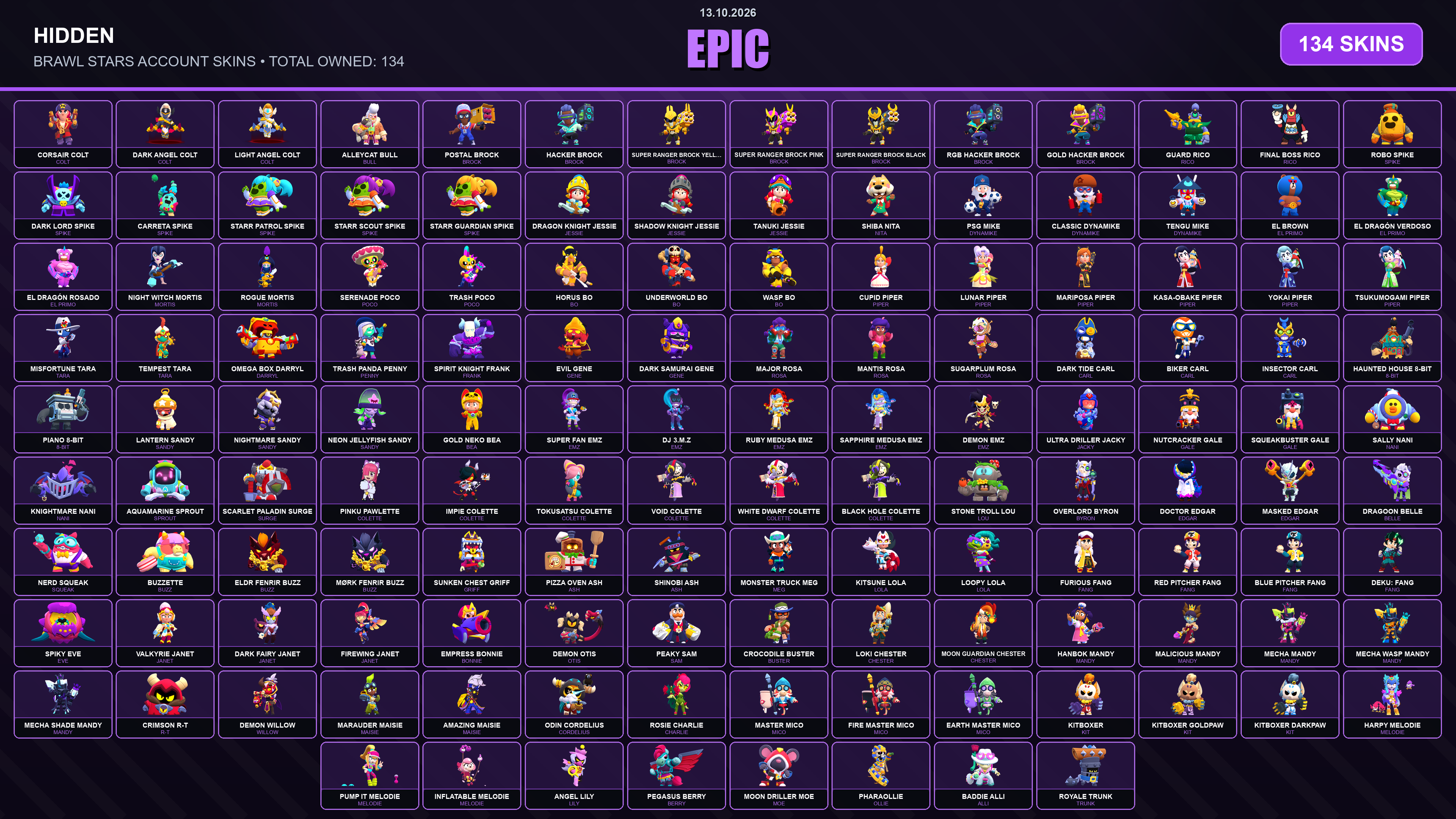 105 Coin GEMS SPENT 32569 54k TROPHY 281 SKINS DARK LORD SPIKE FURIOUS FANG ...