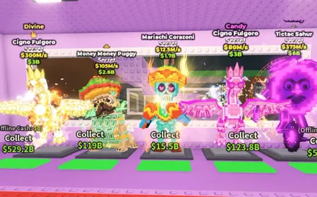 5 Qty is Total of This (Galaxy Tictac Sahur $375M/s + Divine Cigno Fulgoro $300M/s + Candy Cigno Fulgoro $80M/s + Mariachi Corazoni $12M/s + Money Money Puggy $105M/s) - Steal a Brainrot Fast Delivery