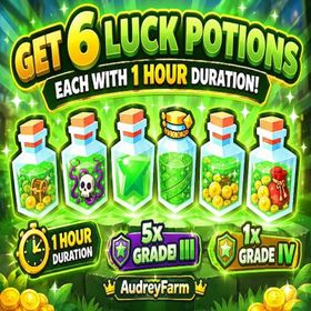 1H 6x Luck Potion Include IV