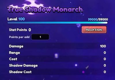 Farm level system 1-100 True Shadow Monarch (Transcendent VSJW) | Sung JinWoo | Account Boosting | Anime Vanguards