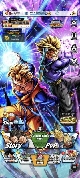 Global LVL 277 744M LEGEND GOKU BLACK/TRUNKS AND GOHAN + 8 ULTRA + 60 LL + 5 SUPPORTS + 59 ZENKAIS