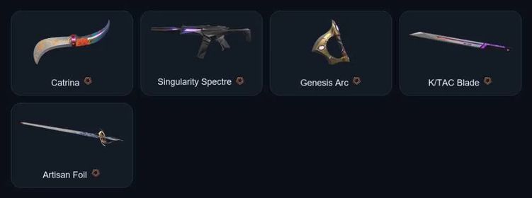🔷Discount🔷 4 knifes 🔷 Reaver Vandal 🔷 Oni Phantom 🔷 Singularity Spectre / Prime Classic 🔷, Sale, Platinum 1, Agents: 21, Skins: 52