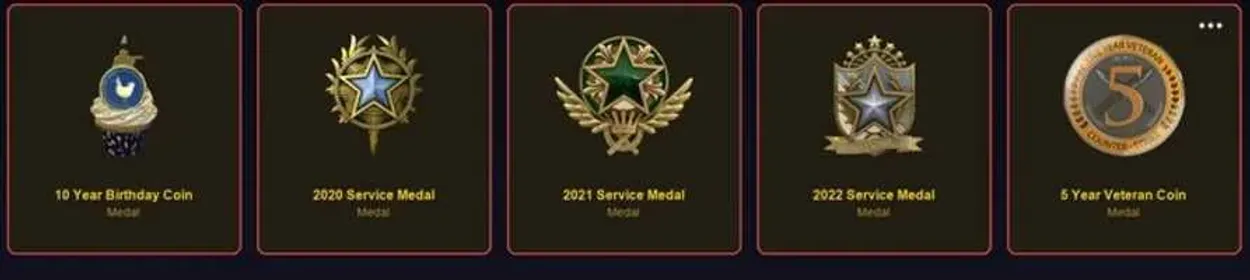 CS1162 //💮/•💖【5 MEDALS】💗/【GREEN MEDAL, 20-22 SERVICE】💗/【5 YEAR VETERAN】💗/【1400H