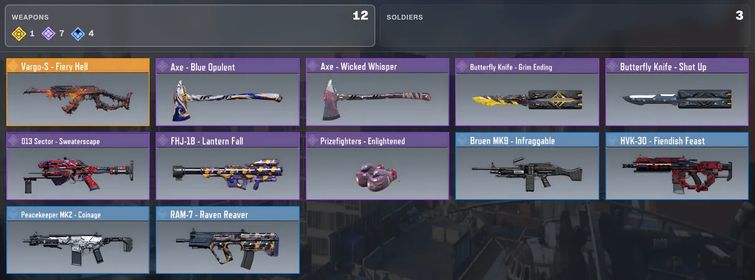 🔥 Vargo-S - Fiery Hell ✨ Axe - Blue Opulent | ⚡ 1 Legendary · 7 Epic · 4 Rare