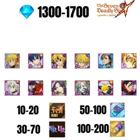 [GLOBAL] 1300-1700 GEMS | ODIN | GAWAIN | NEMESIS MELIODAS | ESCANOR/MERLIN | 10 FEST UR | 30-70 FEST UR/SSR