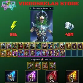 Starter with Teodor + Shards : 177 Ancient, 36 Void, 26 Primal, 4 Sacred | Ninja + 19 Login Legendary | Mine max