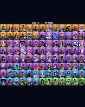 104 Skins Lara Croft ⭐️ Blaze ⭐️ Stray ⭐️ Kor ⭐️ Torin ⭐️ Erisa ⭐️ Veronika ⭐️ Rebirth Raven ⭐️ Purradise Meowscles ⭐️ Surf Witch ⭐️ The Foundation ⭐️ Padmé Amidala ⭐️ Harley Hitter ⭐️ Doctor Slone ⭐️ Marshmello ⭐️ Spider-Gwen ⭐️ Agent Jo m9774824412