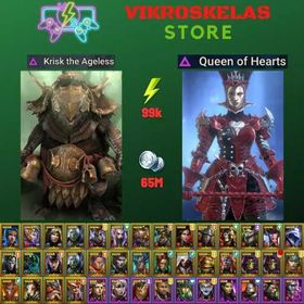 Starter acc with Krisk : 99k energy / 65 mln coins / Queen of Hearts, Yannica, Arix, Ninja + 22 Login Legendaries / Seer