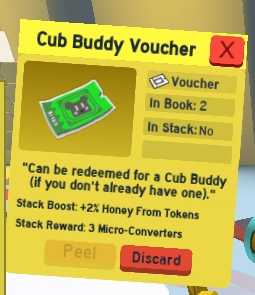 Cub Buddy Voucher | Bee Swarm Simulator | BSS |